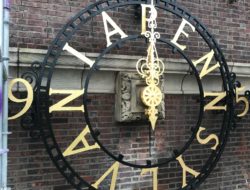 Restored old clock installation at the University of Pennsylvania's Franklin Field